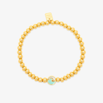 Pura Vida Enamel Wave Ball Bead Stretch Bracelet ~ Gold