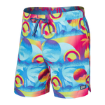 Saxx Mens Oh Buoy Stretch Volley 5" Swim Short - Coast 2 Coast - Blue Multi