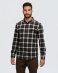 Tentree Mens Kapok Flannel Colville Button Up Shirt - Warm Oak Dusk Plaid
