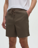 Tentree Mens Mullan Organic Cotton Front Zip Short - Timber