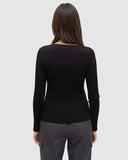 Tentree Women's Knowles Henley - Meteorite Black