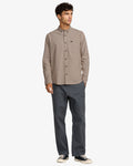 RVCA Mens That'll Do Stretch Long Sleeve Shirt - Mushroom