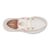 OluKai Womens Kawela Breathable Golf Shoes - Bright White / Soft Pink