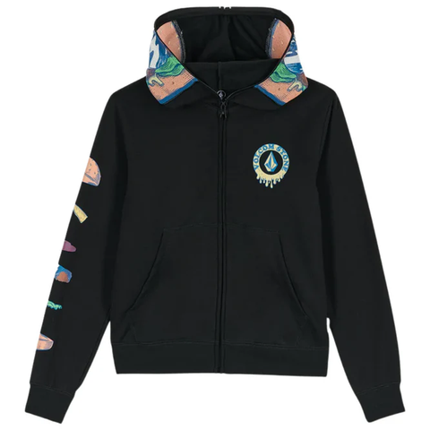 Volcom Kids' Burgstone Full Zip Hoodie - Black