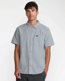 RVCA Mens That'll Do Seersucker SS Shirt - Vintage Navy