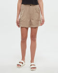 Tentree Women's Cascades Relaxed High Rise Pull-on Short - Khaki