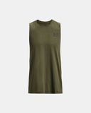 Under Armour Men's UA Left Chest Cut-Off Tank - Marine OD Green / Black - 390