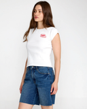 RVCA Women's Ribbed Slim Tee - Vintage White