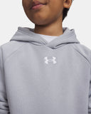 Under Armour Boys' Rival Fleece Hoodie - Mod Gray / White - 012
