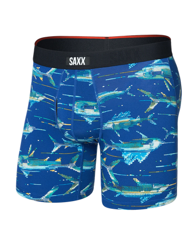 Saxx Vibe Xtra Underwear - Digi Fish - Sapphire