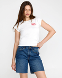 RVCA Women's Ribbed Slim Tee - Vintage White