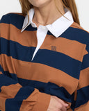 RVCA Women's Academy Long Sleeve Rugby Shirt - Brown