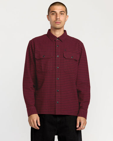 RVCA Mens Augustone Shirt - Merlot