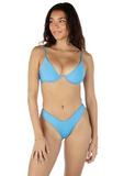 Salty Crew Women's Seafarer Solids Skimpy V  Bikini Bottom - Turquoise