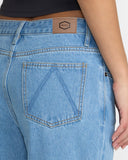 RVCA Womens Coco Relaxed Straight Leg Jeans - Medium Blue