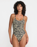RVCA Women's Zed Knot Back One Piece  - Light Tan