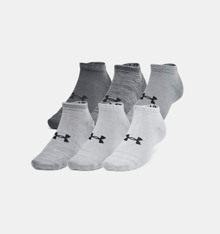 Under Armour Unisex UA Essential 6-Pack Socks - Castlerock / Anthracite - 025