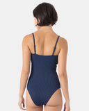 Roxy Womens Rib Roxy Love Bandeau One Piece Swimsuit - Mood Indigo