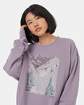 Tentree Women's Alpine Oversized Crew - Smokey Violet / Grey Dawn