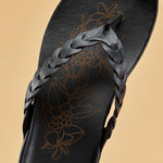 OluKai Women's Lei Leather Sandals - Lava Rock