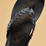 OluKai Women's Lei Leather Sandals - Lava Rock