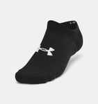 Under Armour Unisex UA Essential Cushion 6-Pack No Show Socks - Black / Halo Gray - 002