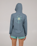 Salty Crew Womens Queen Palm Tech Hoodie - Fin Blue