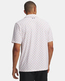 Under Armour Men's UA Matchplay Printed Polo - White / Vintage Maroon / Academy - 103