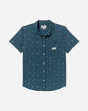 RVCA Mens Exotica Seersucker SS Shirt - Garage Blue