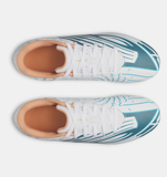 Under Armour Youth UA Shadow Select 4 FG Jr. Soccer Cleats - White / Boundless Blue / Orange Bloc - 100