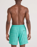 Saxx Mens Oh Buoy 2N1  Volley 7" Swim Short - Island Lineup - Surf Blue