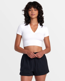 RVCA Womens Sawyer Cotton Crinkle Short - Black