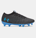 Under Armour Kids UA Magnetico Select 5 FG Jr. Soccer Cleats - Black / Castlerock / Blue Atlantis - 001