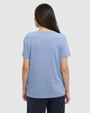 Tentree Women's Tree Circle T-Shirt -  Lakeside Blue White