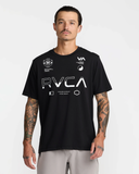 RVCA Mens Split All Over Short Sleeve Tee - Black