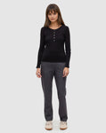 Tentree Women's Knowles Henley - Meteorite Black