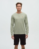 Tentree Men's TreeBlend Baker Henley Longsleeve - Light Moss Heather