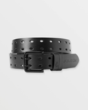 Volcom Mens Two Spike Leather Belt - Black