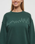 Tentree Women's Juniper Outline Crew - Forest Pine / Jade