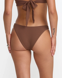 RVCA Womens Crinkle Medium French Bikini Bottoms - Chocolate