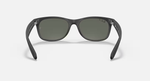 Ray-Ban New Wayfarer Sunglasses - Rubber Black W/ Green Polar