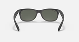 Ray-Ban New Wayfarer Sunglasses - Rubber Black W/ Green Polar