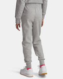 Under Armour Girls' UA Rival Fleece Joggers - Mod Gray Light Heather / White - 012