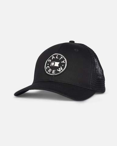 Salty Crew Mens Watermark Retro Trucker Hat - Black