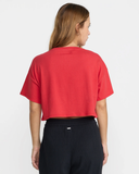 RVCA Women's Game Day Boxy Crop Tee - Baja Red