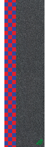 Mob Grip Tape 9in x 33in Checker Strip Blue/Red Sheet