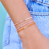 Pura Vida Mixed Seed Bead Gold Stretch Bracelet 3 PK ~ Warm Breeze