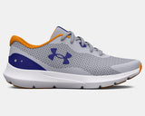Under Armour Boys' GS UA Surge 3 Running Shoes - Mod Gray / Bauhaus Blue - 102