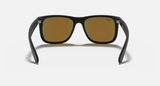 Ray-Ban Justin Sunglasses - Rubber Black W/ Brown Orange Mirror