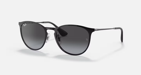 Ray-Ban Erika Metal Sunglasses - Black W/ Grey Gradient Polar